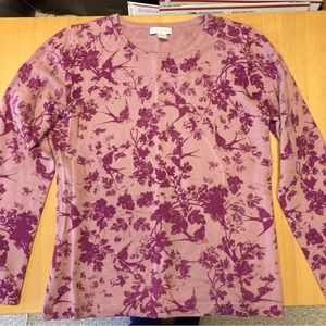 Garnet Hill merino wool sweater, full length sleeves, size L